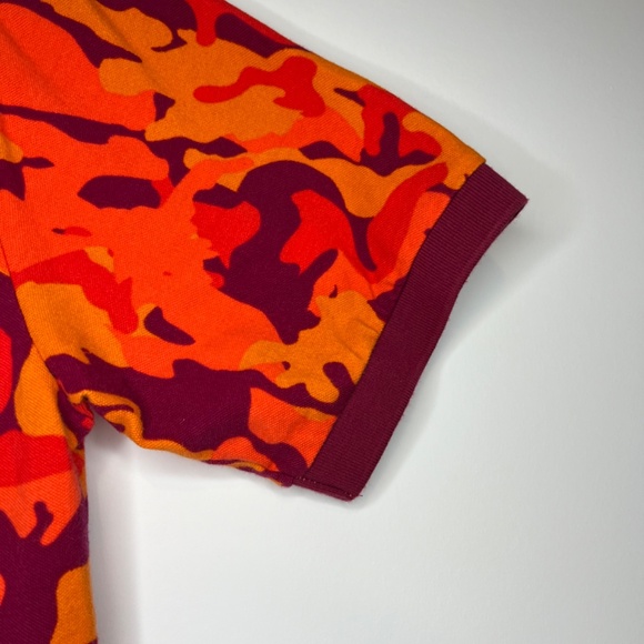 Retro Fox Men's Polo Short Sleeve Orange Camo 100% Cotton - Size 2XL - Picture 9 of 16